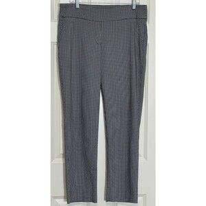 Hilary Radley Black White Houndstooth Stretch Pull On‎ Dress Pants L Work Career
